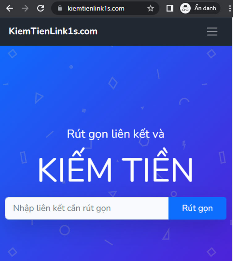 Form tạo link rút gọn